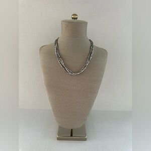 Loft Multi-Strand Statement Necklace in a Silver Tone Finish
